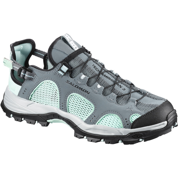 Chaussures Aquatiques Salomon Femme Turquoise Clair / Grise - Salomon TECHAMPHIBIAN 3 W - France (20